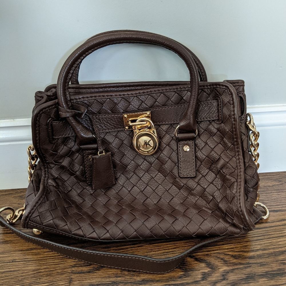 Chocolate brown leather Michael Kors purse
